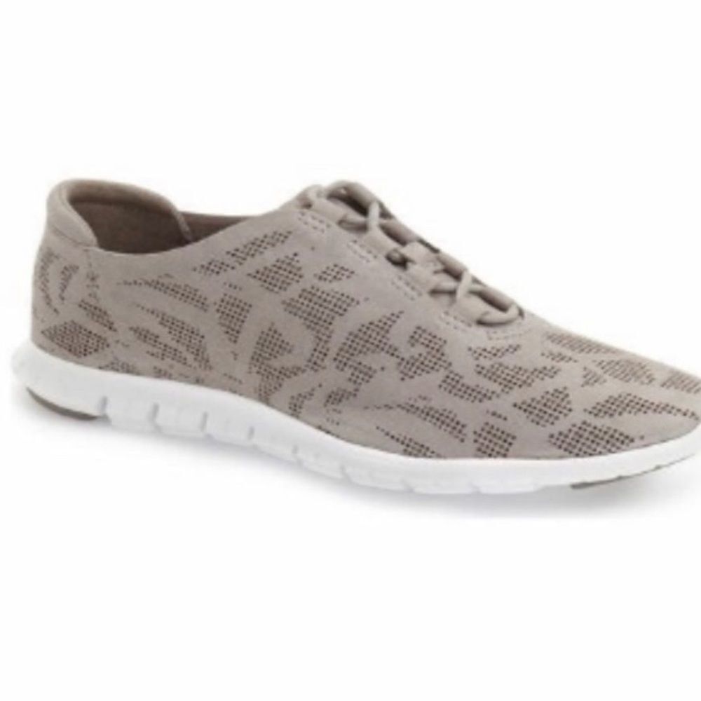 Cole Haan Zero Grand Perforated Nubuck Sneakers Shoes Taupe 8